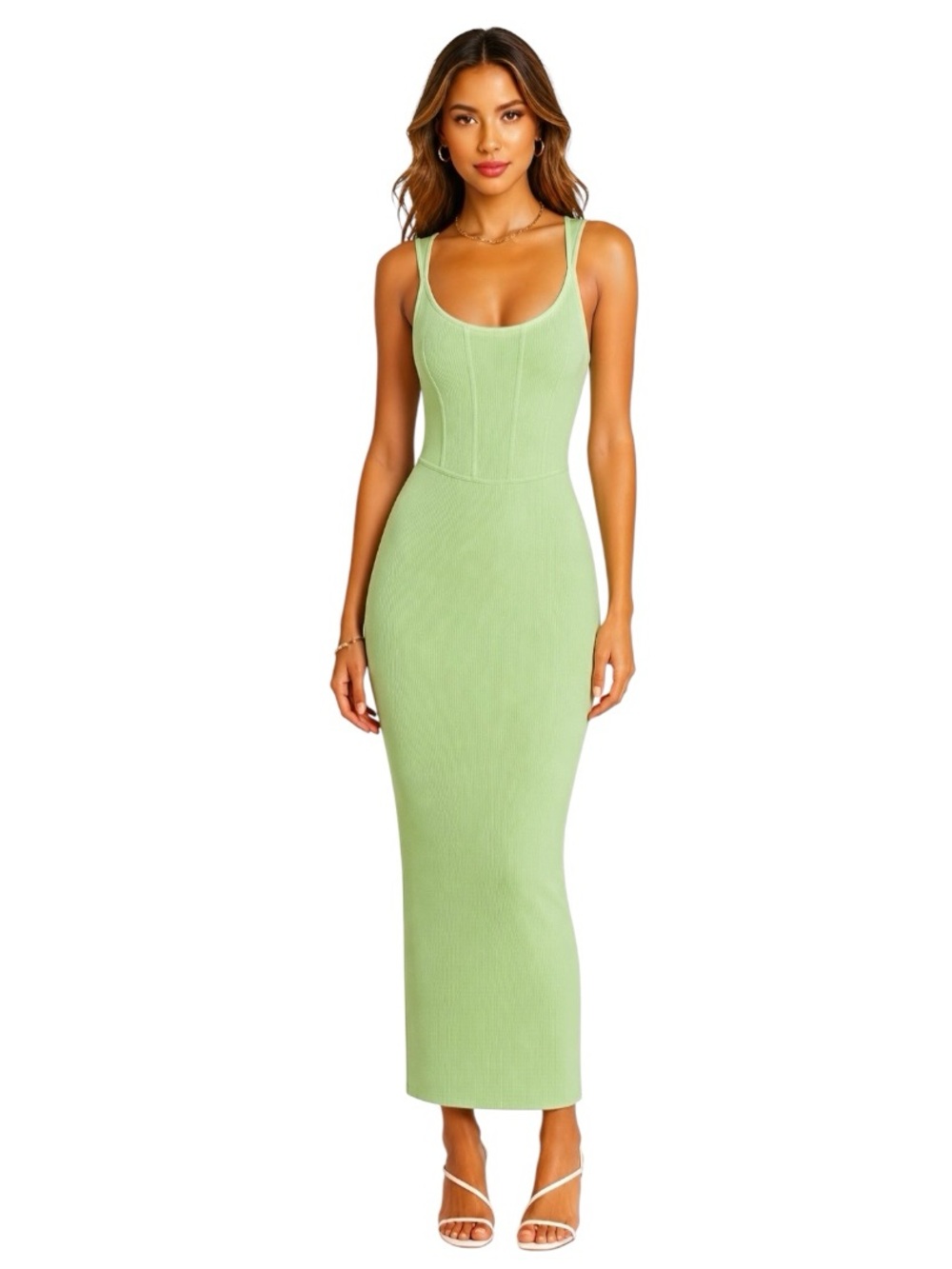 Retrofête Lime Green Bandage Dress Cutout Back XS Sample Piece
